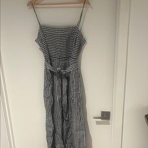J. Crew Black and White Gingham Jumpsuit